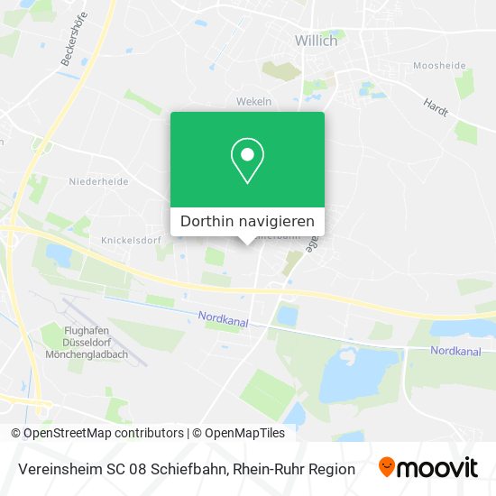Vereinsheim SC 08 Schiefbahn Karte