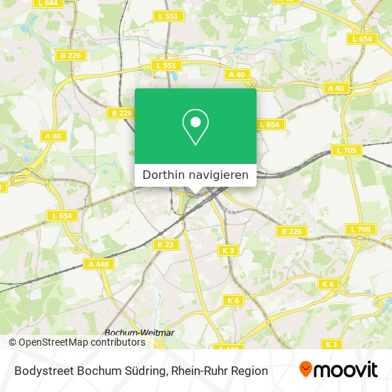 Bodystreet Bochum Südring Karte