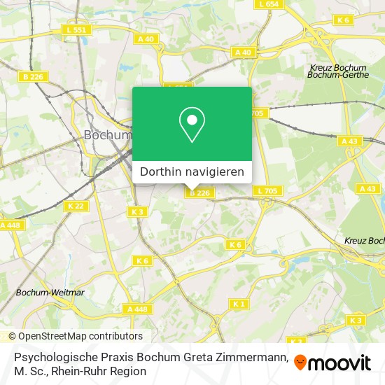 Psychologische Praxis Bochum Greta Zimmermann, M. Sc. Karte