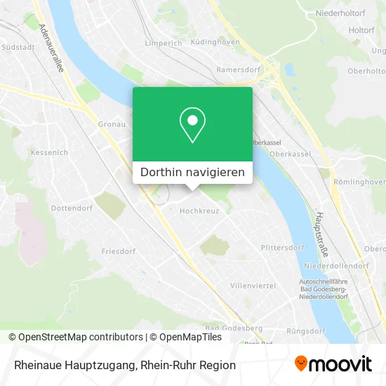 Rheinaue Hauptzugang Karte