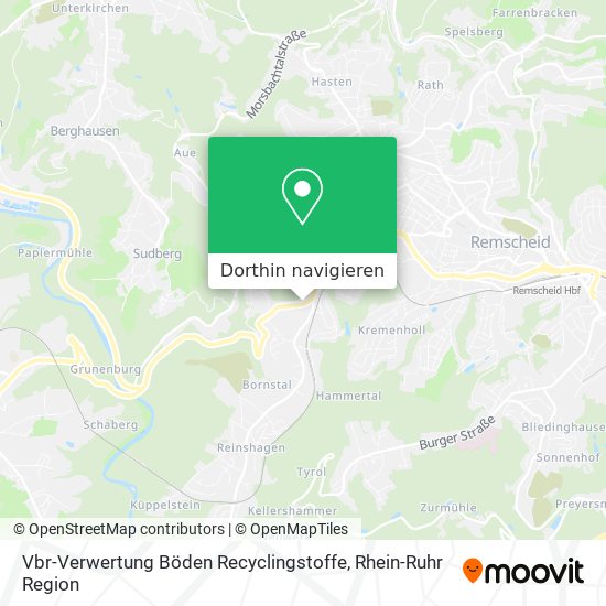 Vbr-Verwertung Böden Recyclingstoffe Karte