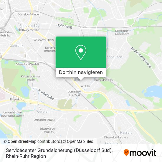 Servicecenter Grundsicherung (Düsseldorf Süd) Karte