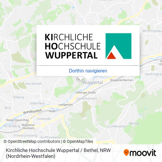 Kirchliche Hochschule Wuppertal / Bethel Karte