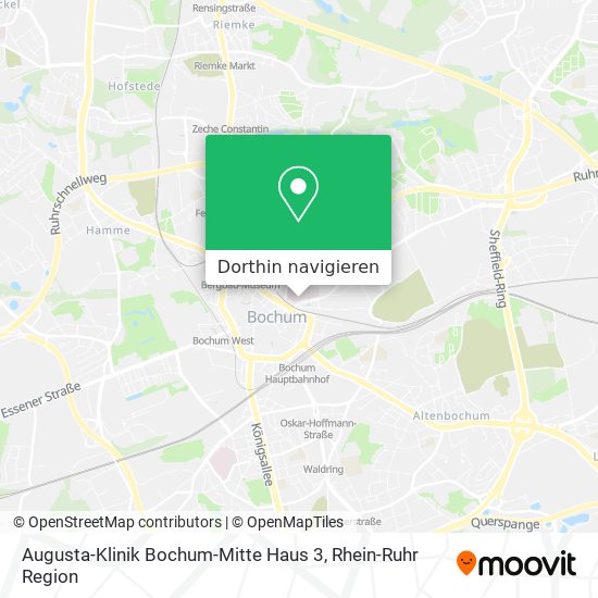 Augusta-Klinik Bochum-Mitte Haus 3 Karte