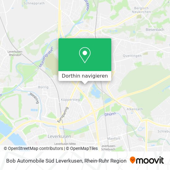 Bob Automobile Süd Leverkusen Karte