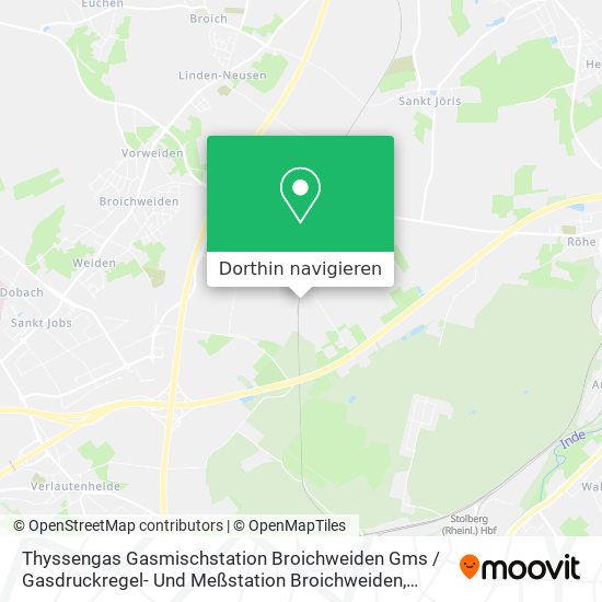 Thyssengas Gasmischstation Broichweiden Gms / Gasdruckregel- Und Meßstation Broichweiden Karte