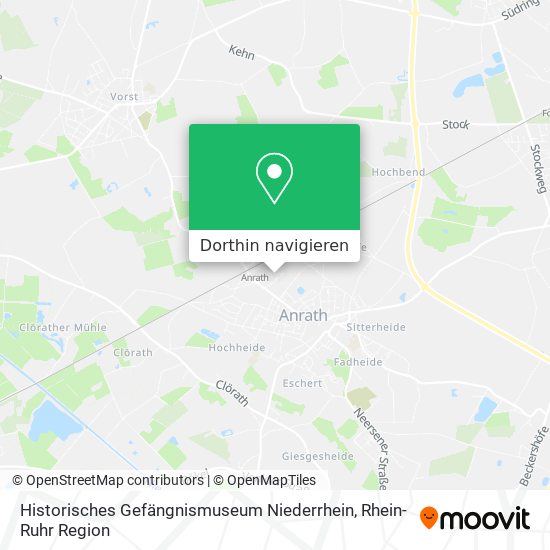 Historisches Gefängnismuseum Niederrhein Karte