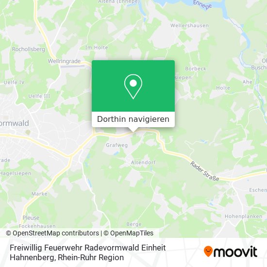 Freiwillig Feuerwehr Radevormwald Einheit Hahnenberg Karte