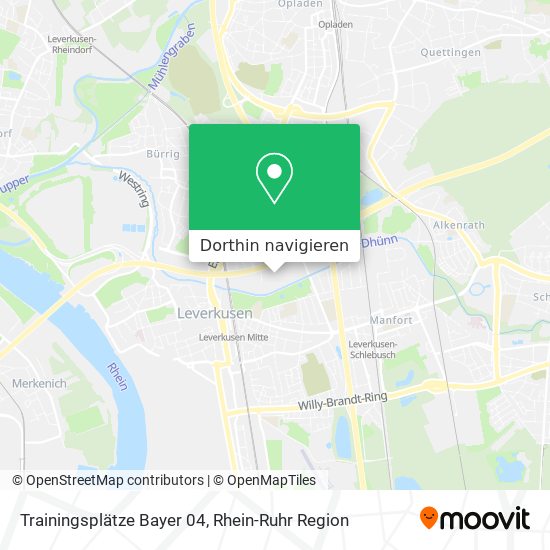 Trainingsplätze Bayer 04 Karte