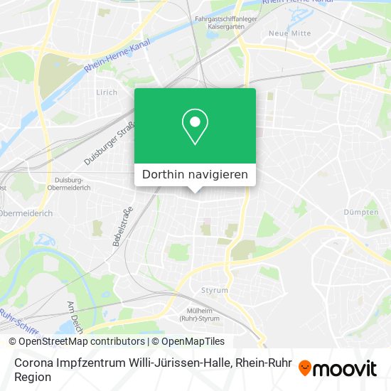 Corona Impfzentrum Willi-Jürissen-Halle Karte