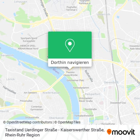 Taxistand Uerdinger Straße - Kaiserswerther Straße Karte