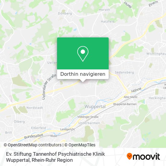 Ev. Stiftung Tannenhof Psychiatrische Klinik Wuppertal Karte