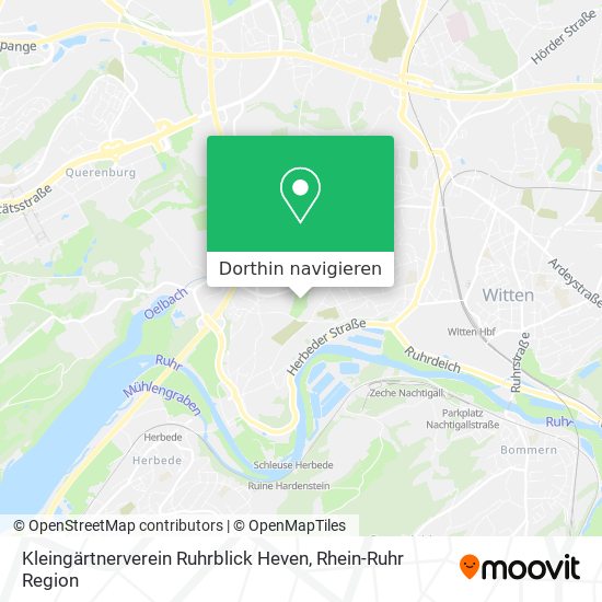 Kleingärtnerverein Ruhrblick Heven Karte