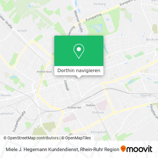 Miele J. Hegemann Kundendienst Karte