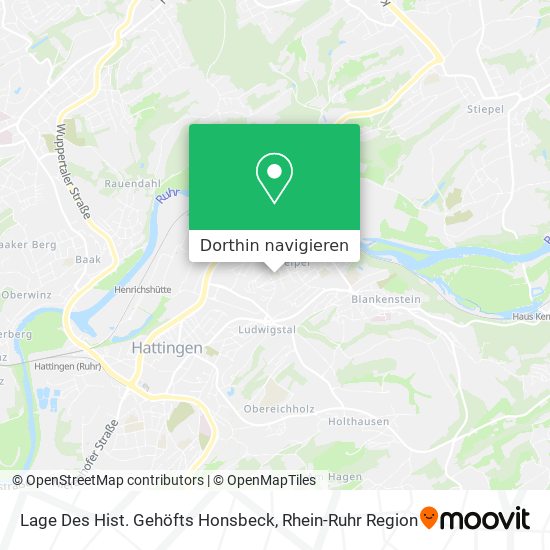 Lage Des Hist. Gehöfts Honsbeck Karte