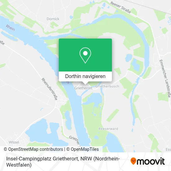 Insel-Campingplatz Grietherort Karte