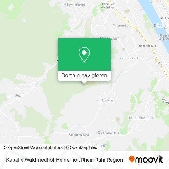 Kapelle Waldfriedhof Heiderhof Karte