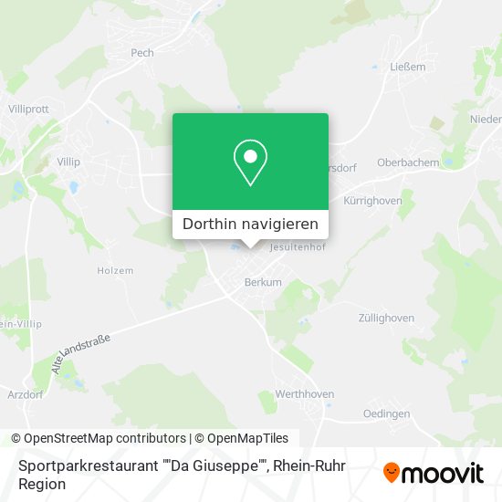 Sportparkrestaurant ""Da Giuseppe"" Karte