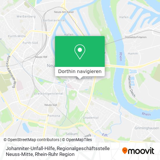 Johanniter-Unfall-Hilfe, Regionalgeschäftsstelle Neuss-Mitte Karte