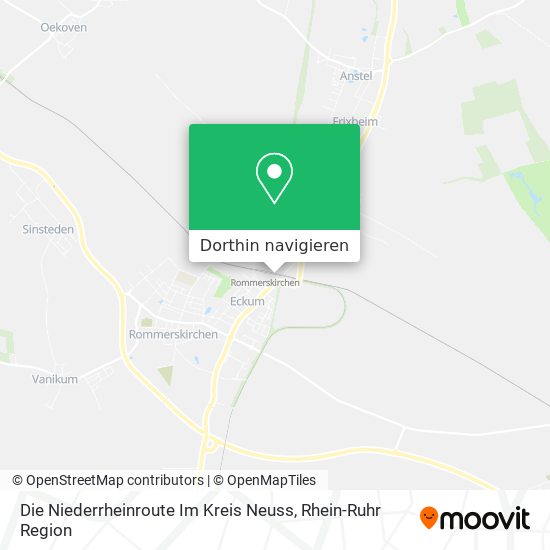 Die Niederrheinroute Im Kreis Neuss Karte
