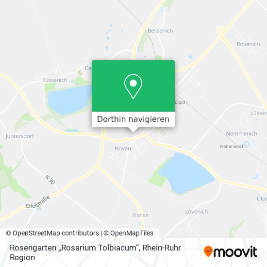 Rosengarten „Rosarium Tolbiacum“ Karte