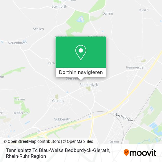 Tennisplatz Tc Blau-Weiss Bedburdyck-Gierath Karte
