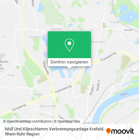 Müll Und Klärschlamm Verbrennungsanlage Krefeld Karte