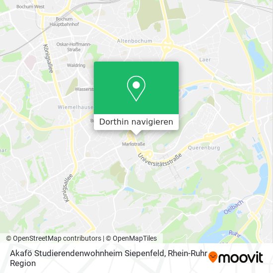 Akafö Studierendenwohnheim Siepenfeld Karte