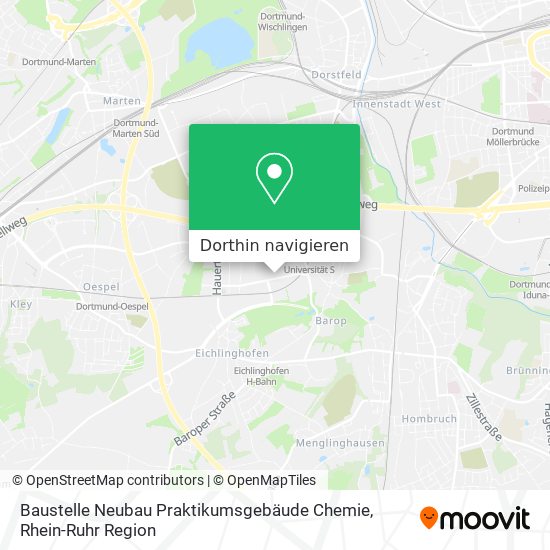 Baustelle Neubau Praktikumsgebäude Chemie Karte