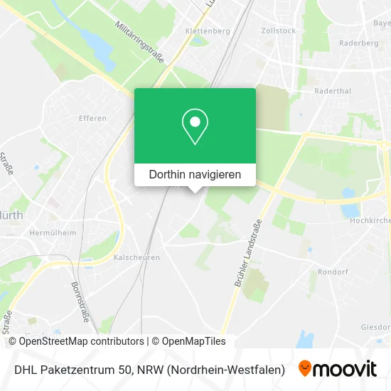 DHL Paketzentrum 50 Karte