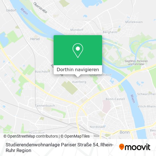 Studierendenwohnanlage Pariser Straße 54 Karte