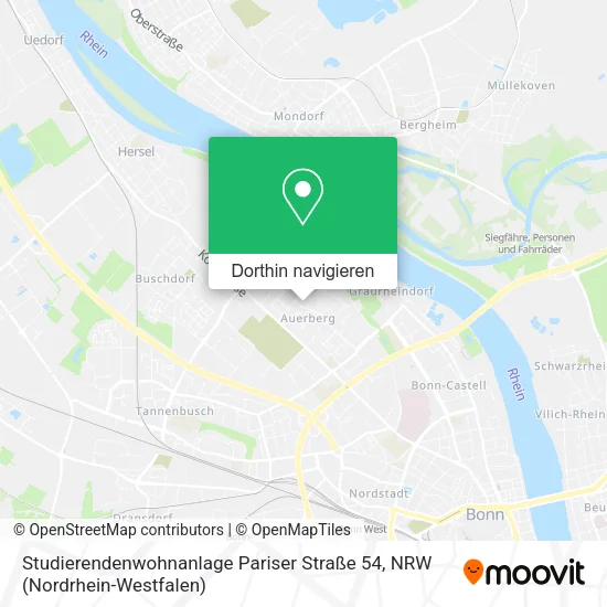 Studierendenwohnanlage Pariser Straße 54 Karte