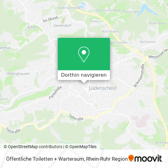 Öffentliche Toiletten + Warteraum Karte