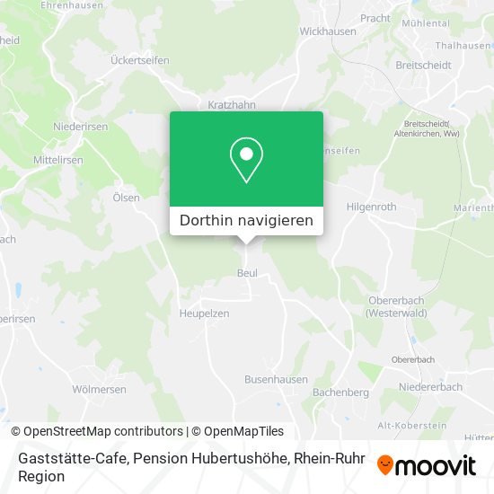 Gaststätte-Cafe, Pension Hubertushöhe Karte