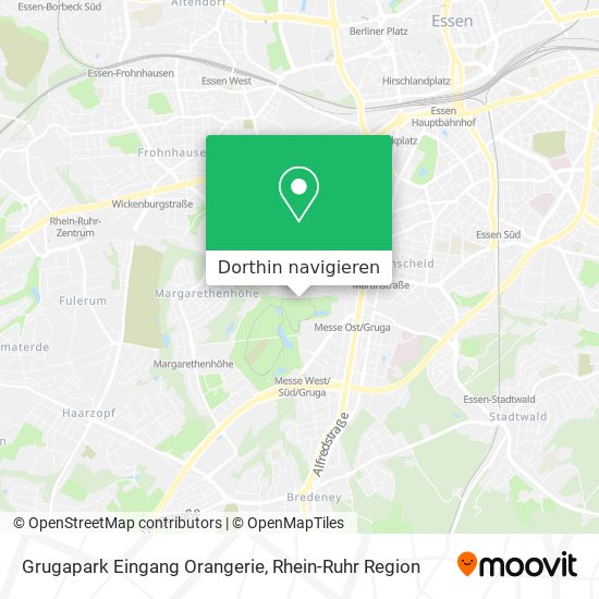 Grugapark Eingang Orangerie Karte