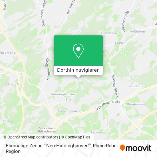 Ehemalige Zeche ""Neu-Hiddinghausen"" Karte