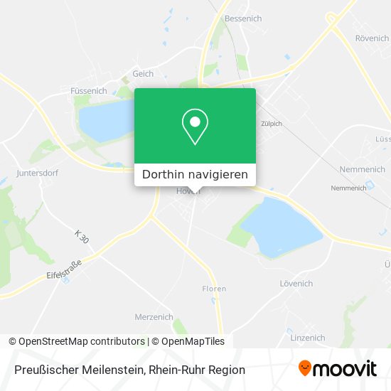 Preußischer Meilenstein Karte