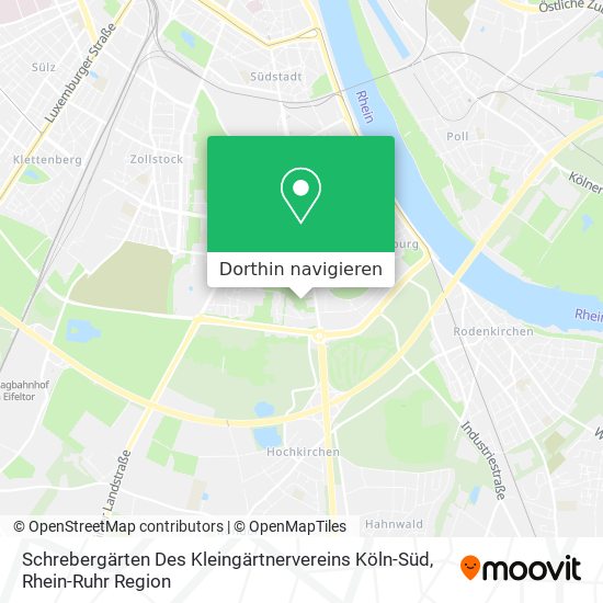 Schrebergärten Des Kleingärtnervereins Köln-Süd Karte
