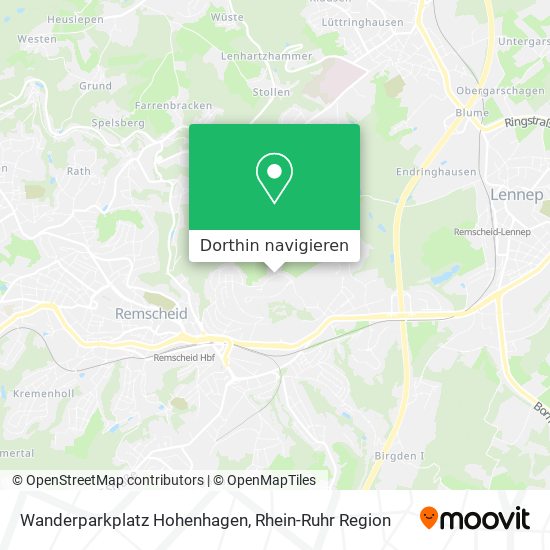 Wanderparkplatz Hohenhagen Karte