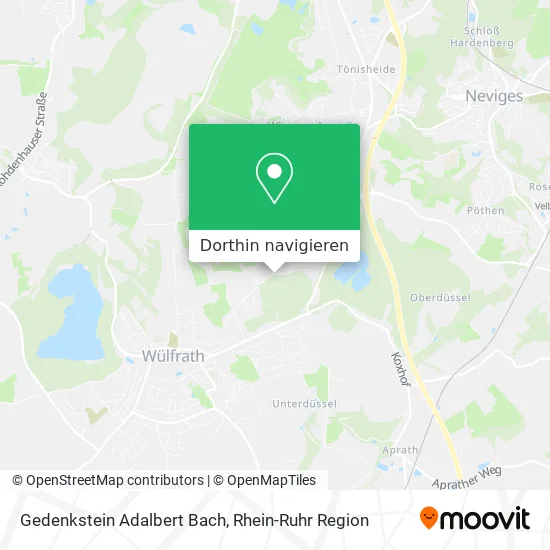 Gedenkstein Adalbert Bach Karte