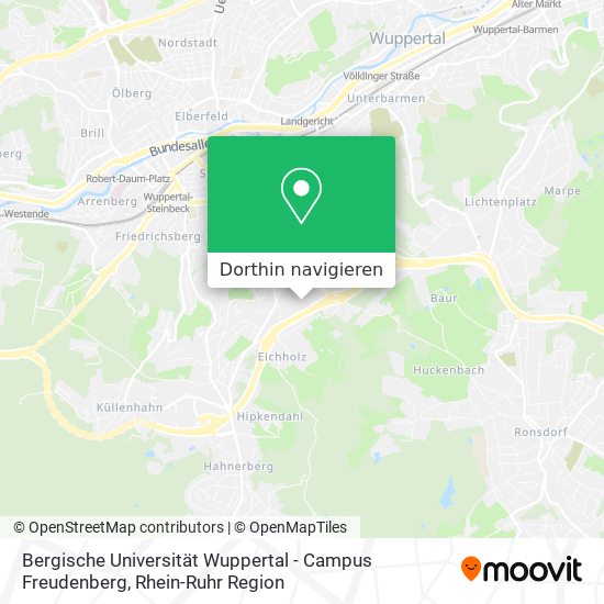 Bergische Universität Wuppertal - Campus Freudenberg Karte