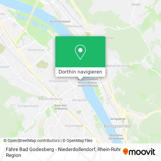 Fähre Bad Godesberg - Niederdollendorf Karte