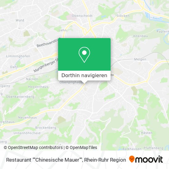 Restaurant ""Chinesische Mauer"" Karte