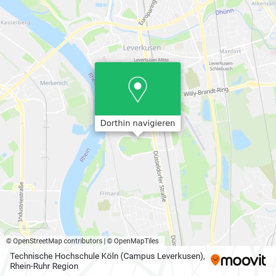 Technische Hochschule Köln (Campus Leverkusen) Karte
