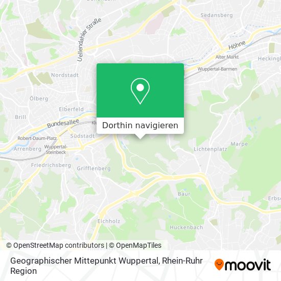 Geographischer Mittepunkt Wuppertal Karte