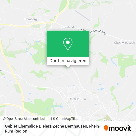 Gebiet Ehemalige Bleierz-Zeche Benthausen Karte