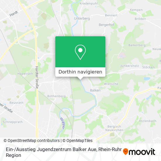 Ein- / Ausstieg Jugendzentrum Balker Aue Karte