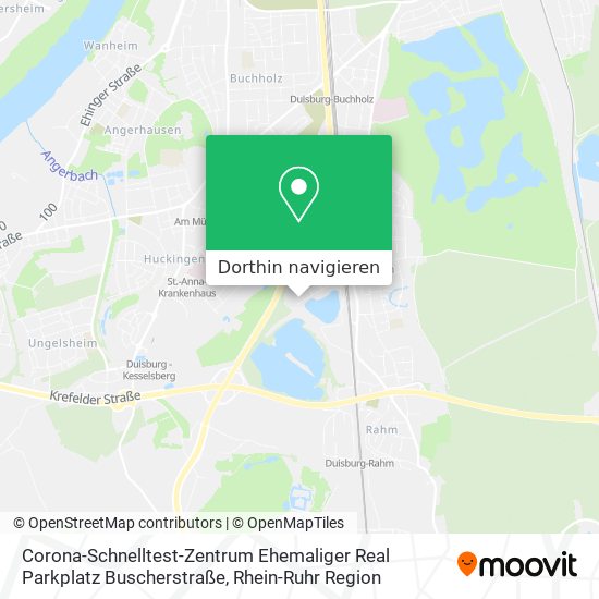 Corona-Schnelltest-Zentrum Ehemaliger Real Parkplatz Buscherstraße Karte