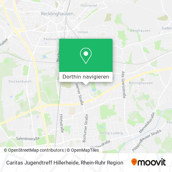Caritas Jugendtreff Hillerheide Karte