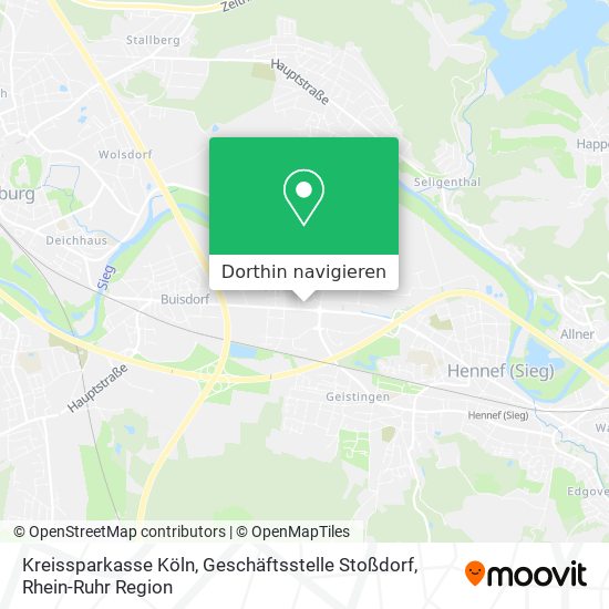 Kreissparkasse Köln, Geschäftsstelle Stoßdorf Karte